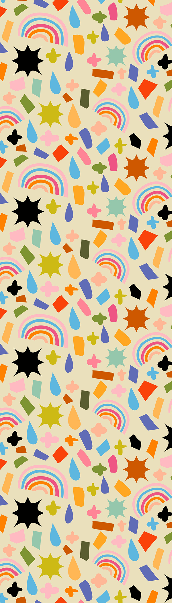 Rainbow Raindrops Pattern Bookmark