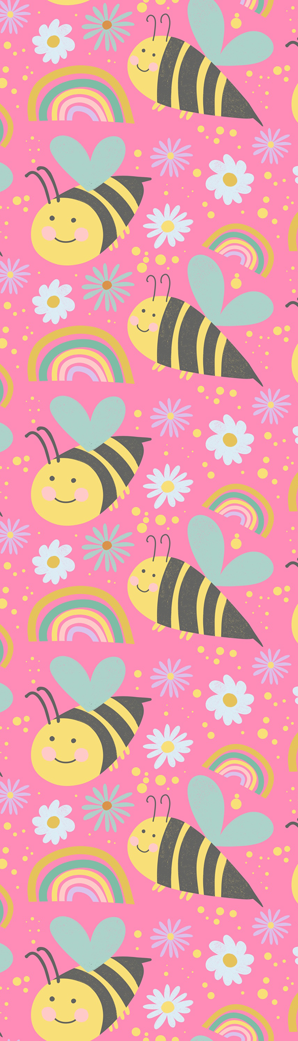 Bee Rainbow Pattern Bookmark