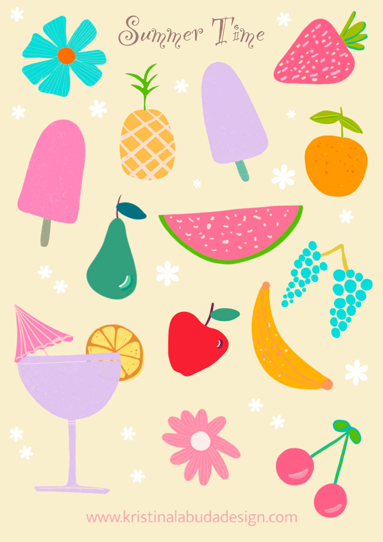 Summer Time Sticker Sheet