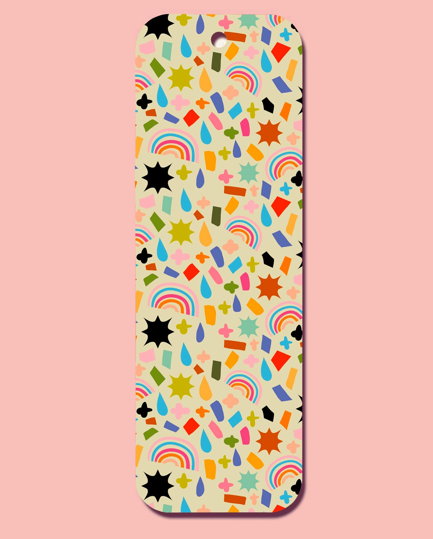 Rainbow Raindrops Pattern Bookmark