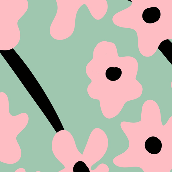 Pink Flower Pattern Bookmark