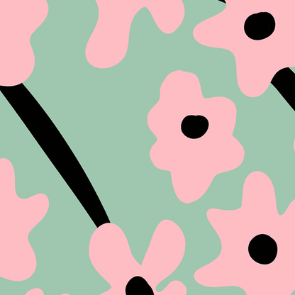 Pink Flower Pattern Bookmark