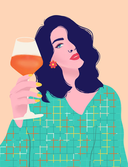 Girl with a Drink Print