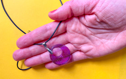 Round Purple Sparkly Necklace