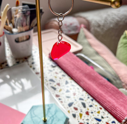 Organic Red Sparkly Keychain