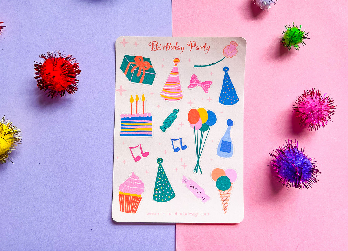 Birthday Party Sticker Sheet