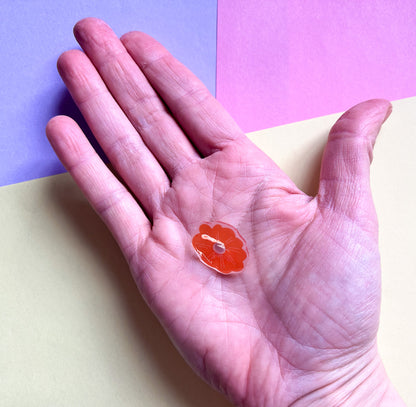 Orange Flower Pin