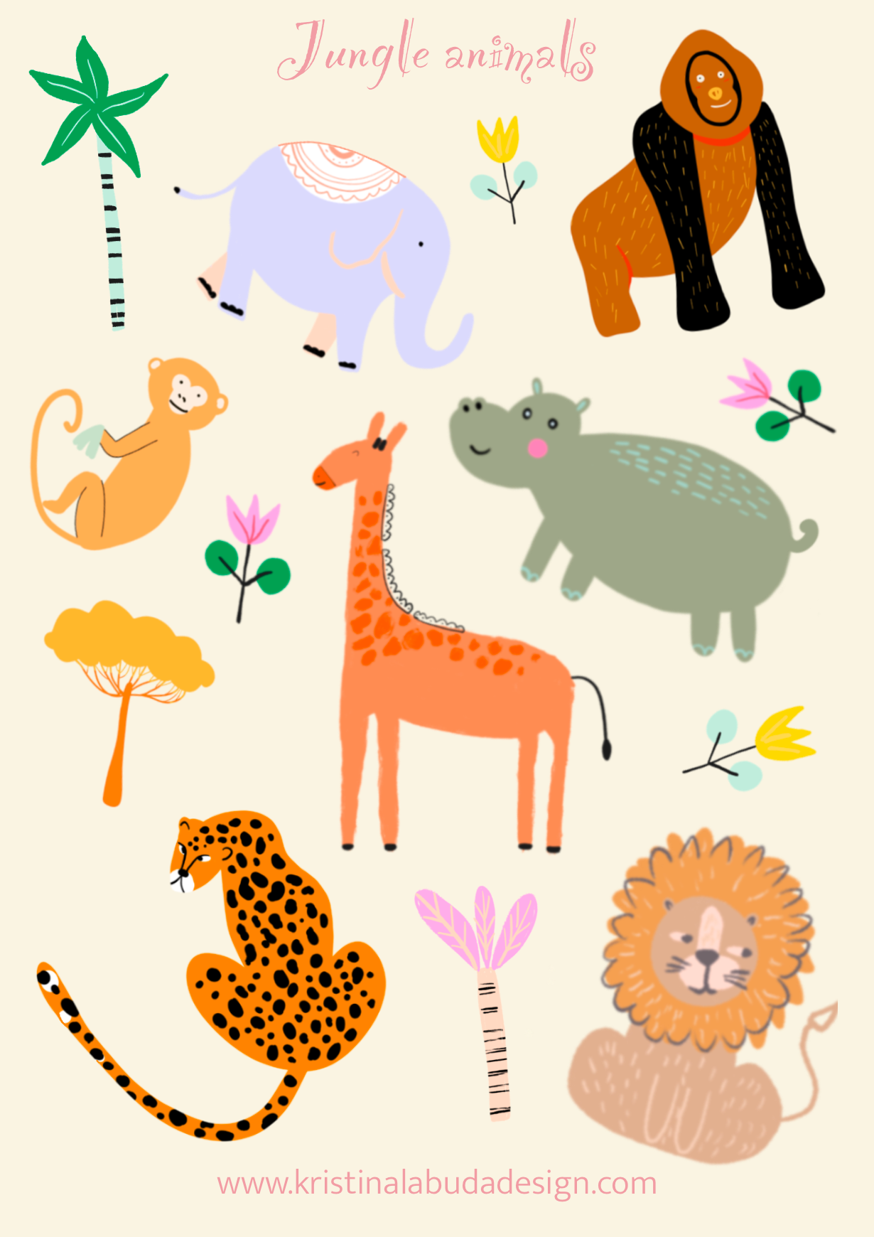 Jungle Animals Sticker Sheet