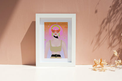 Pink Haired Girl Print