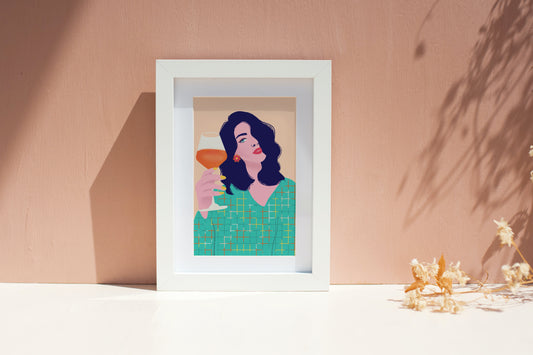 Girl with a Drink Print