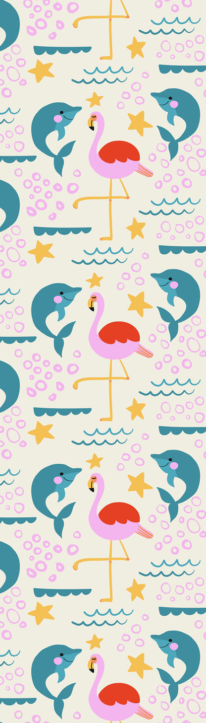 Flamingo  Dolphin Pattern Bookmark