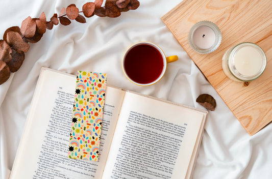 Rainbow Raindrops Pattern Bookmark