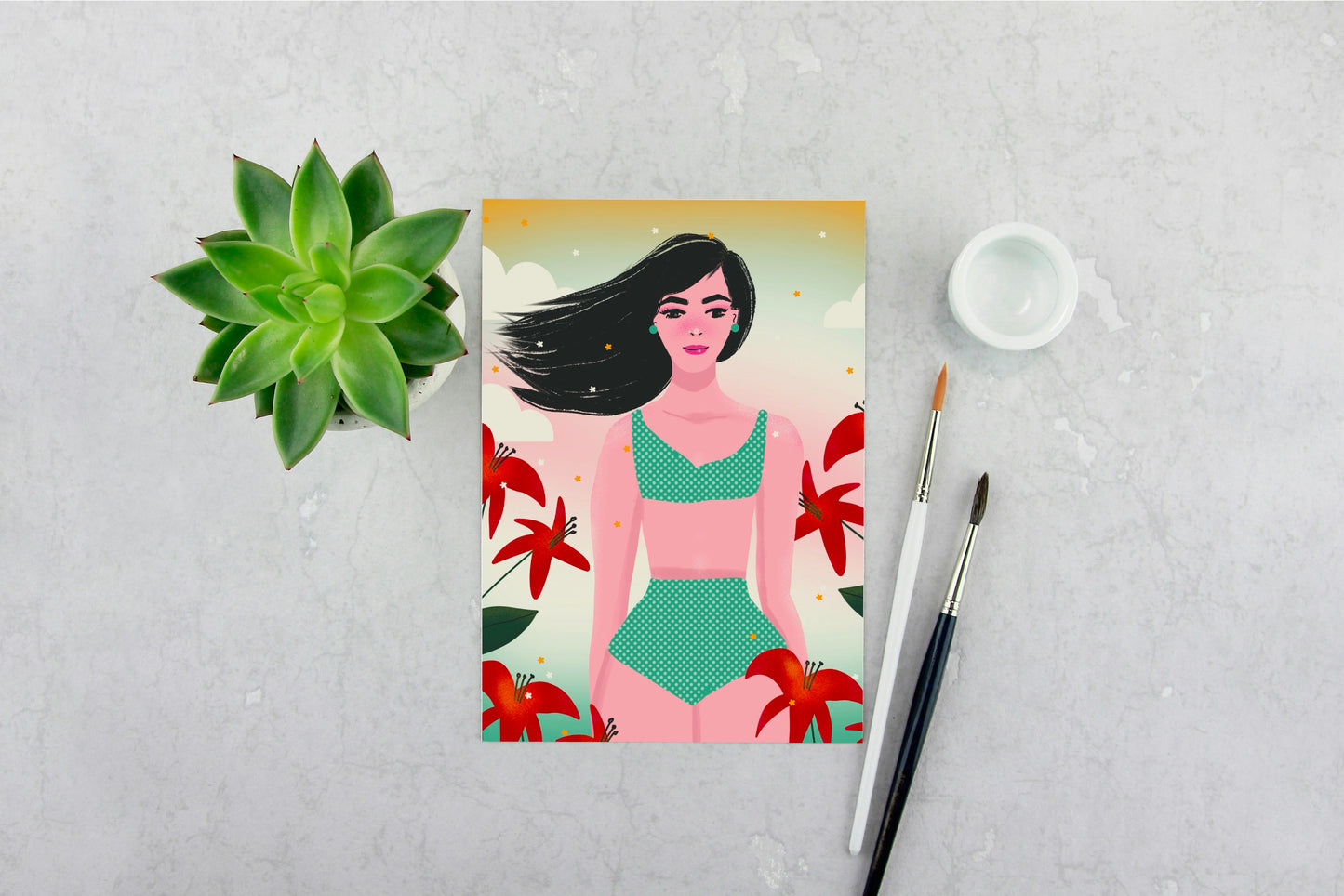 Swimsuit Girl Print