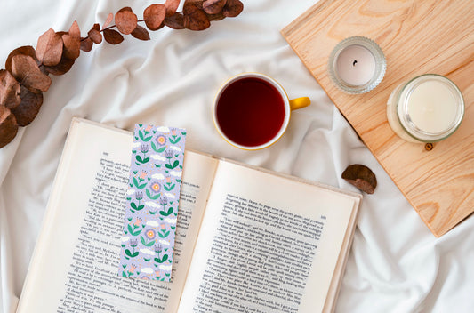 Blue Flower Pattern Bookmark