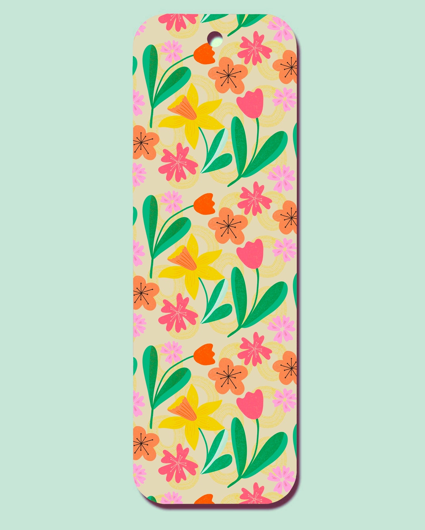 Spring Flower Pattern Bookmark