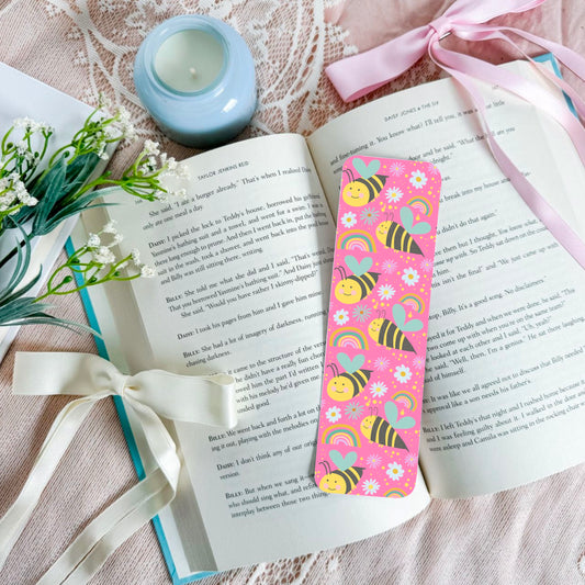 Bee Rainbow Pattern Bookmark