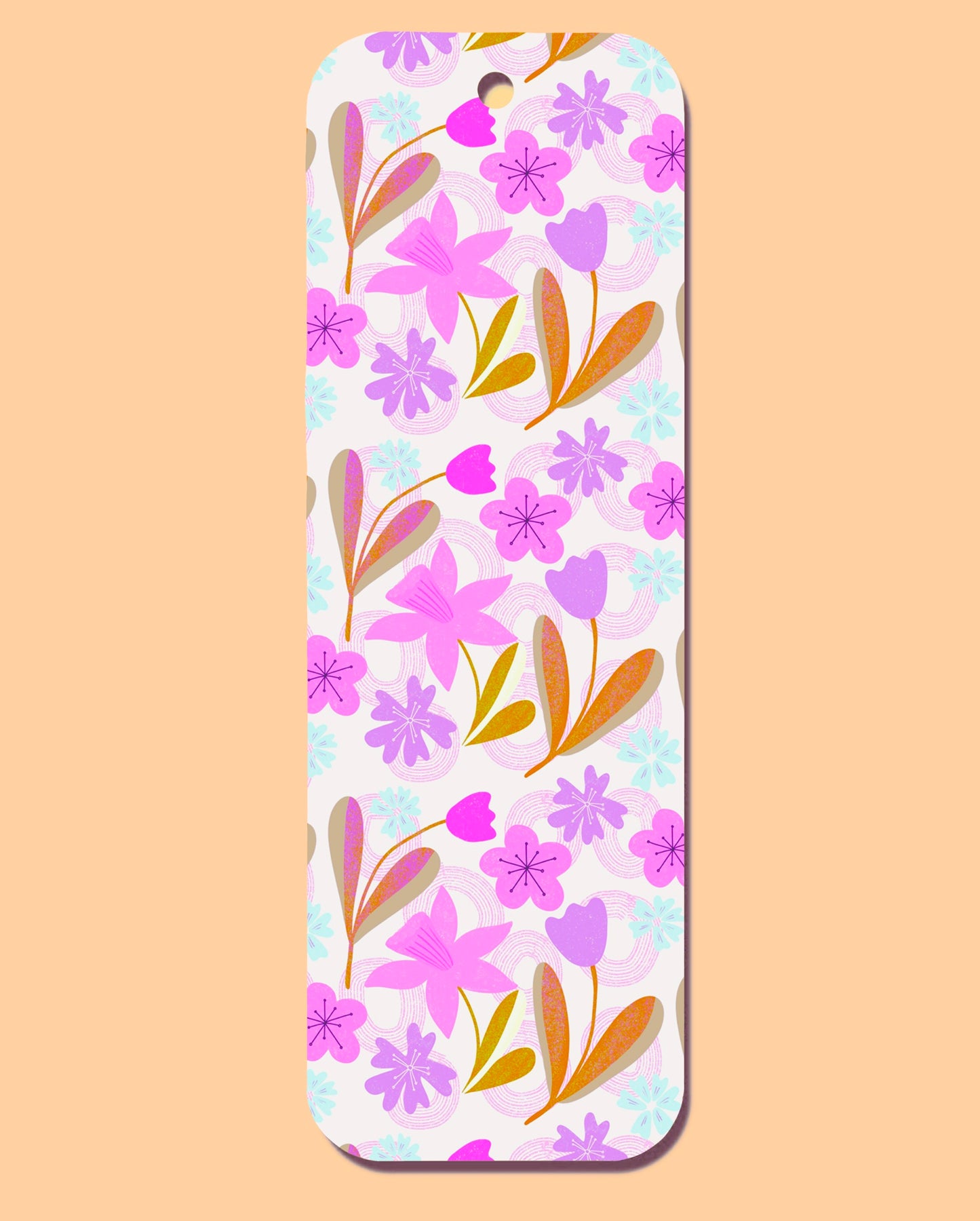 Purple Flower Pattern Bookmark