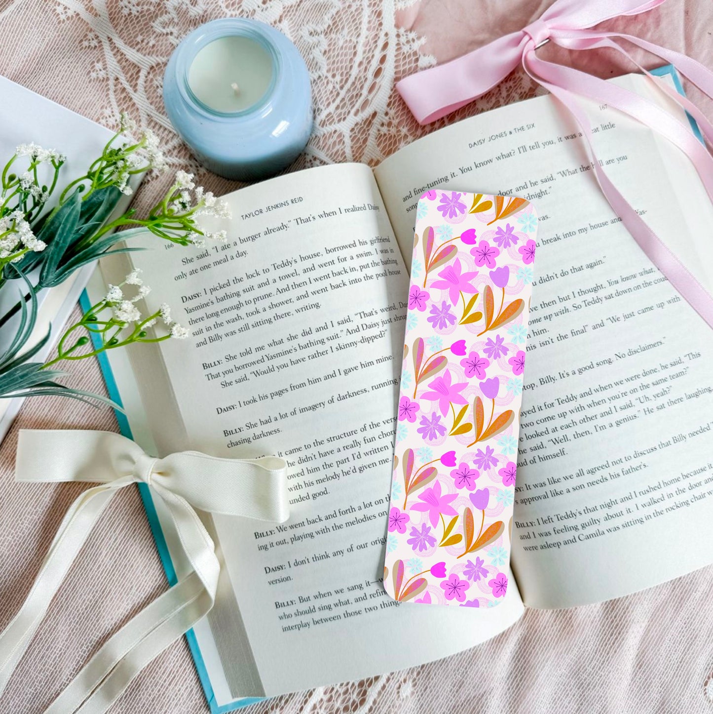 Purple Flower Pattern Bookmark