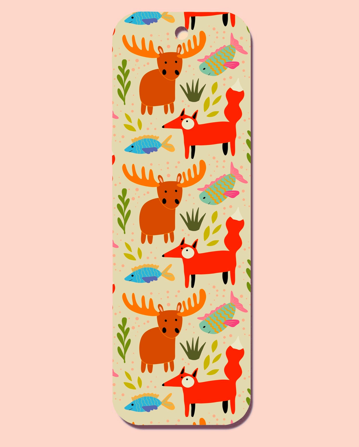 Moose Fox Pattern Bookmark