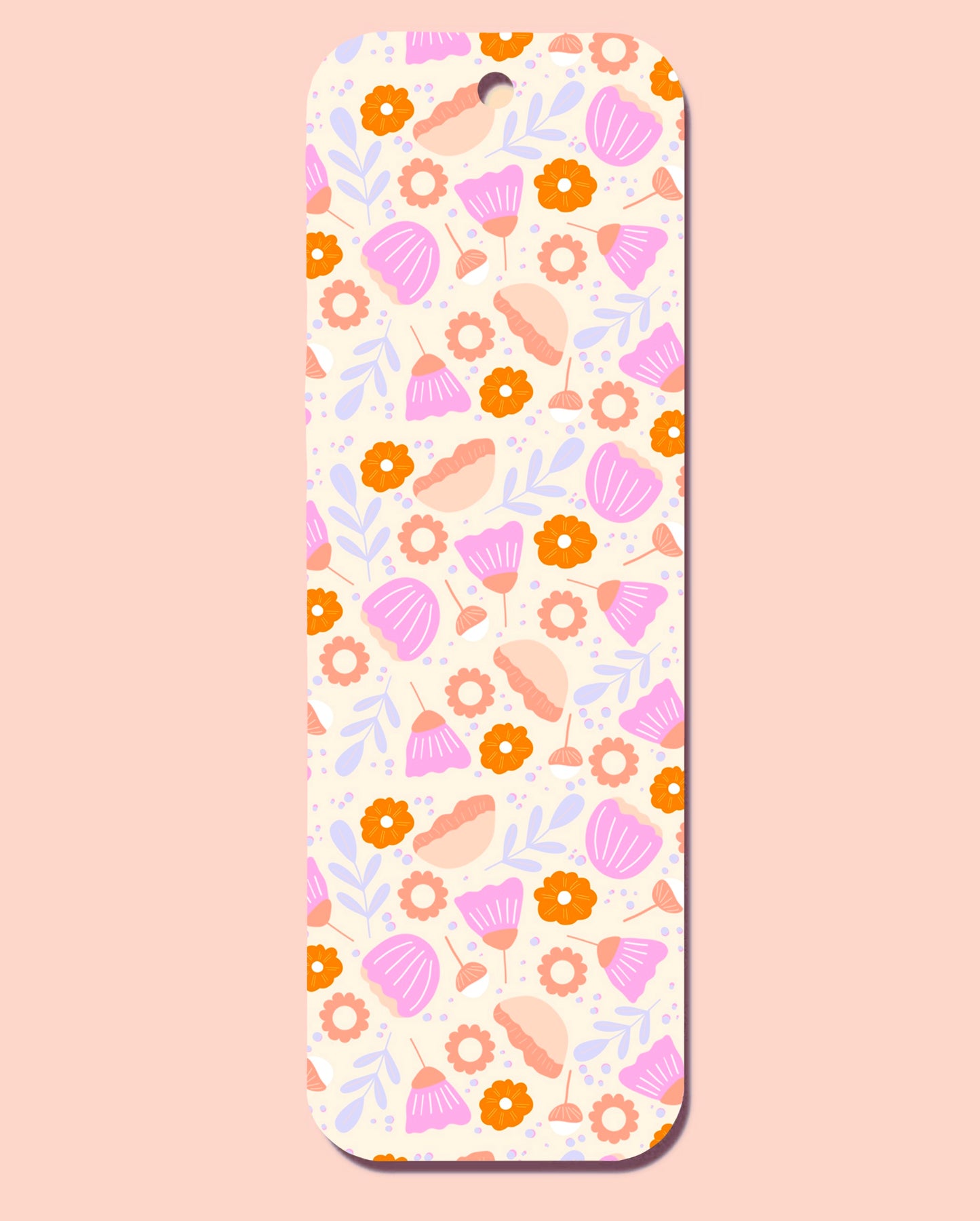 Pink Flower Pattern Bookmark