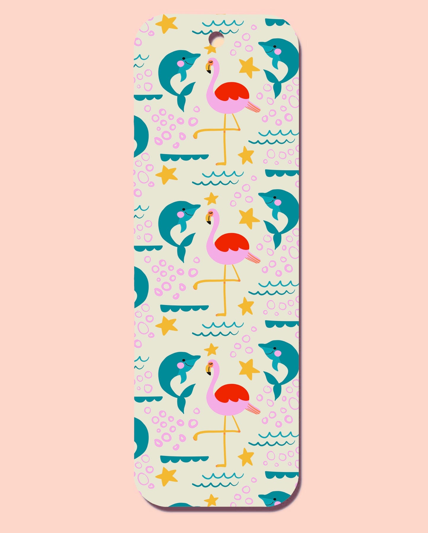 Flamingo  Dolphin Pattern Bookmark