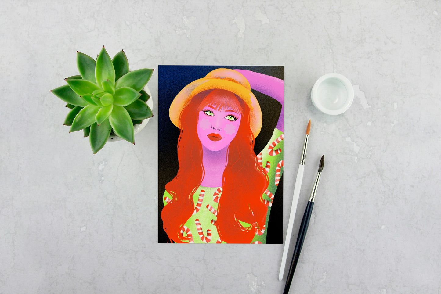 Girl with a Hat Print