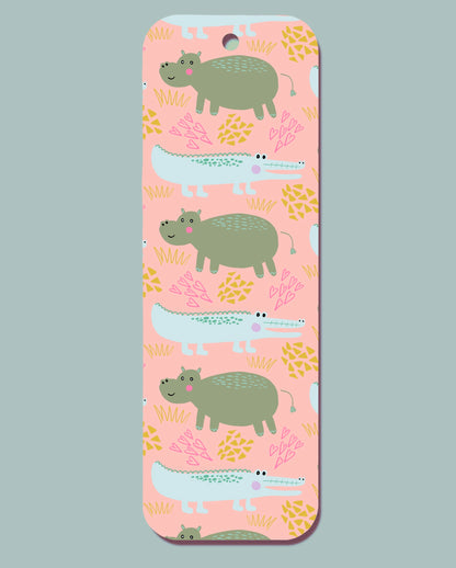 Hippo Crocodile Pattern Bookmark