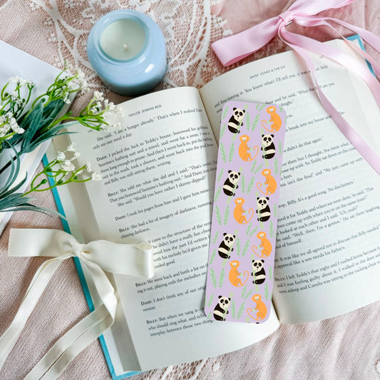 Panda Monkey Pattern Bookmark