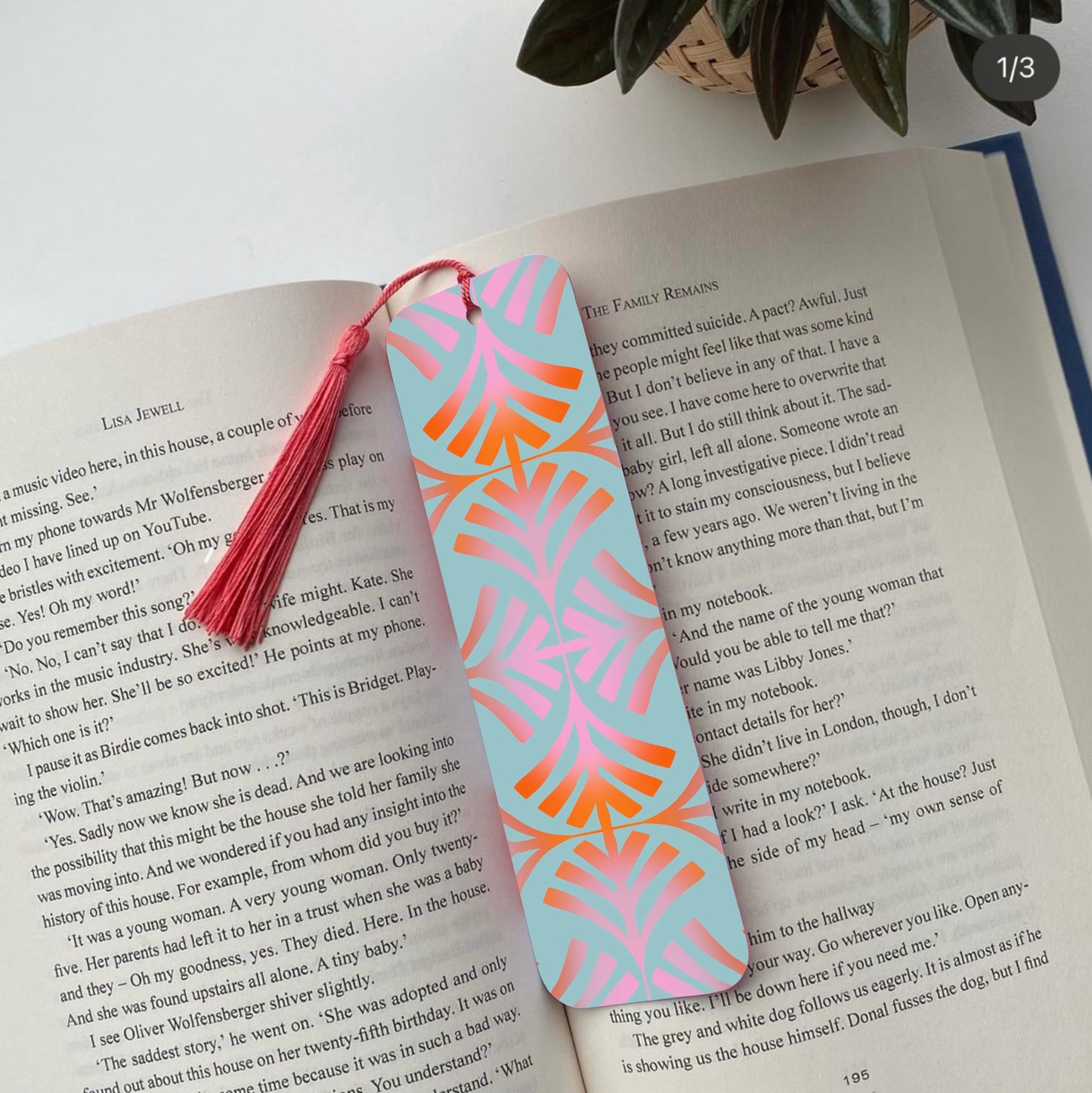 Geometric Pattern Pink Orange Bookmark