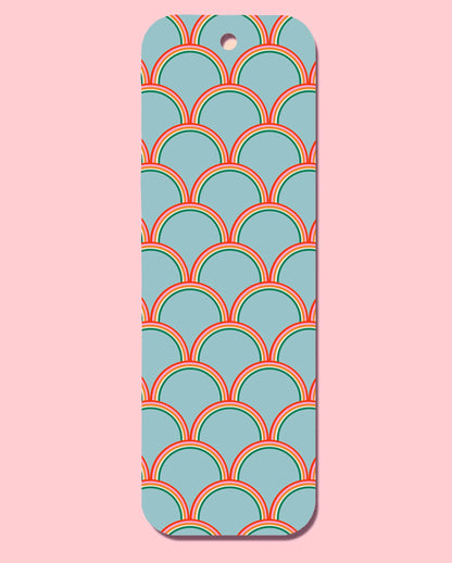 Geometric Pattern Blue Pink Bookmark