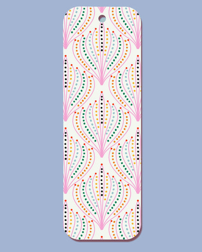 Geometric Pattern Pink Yellow Bookmark