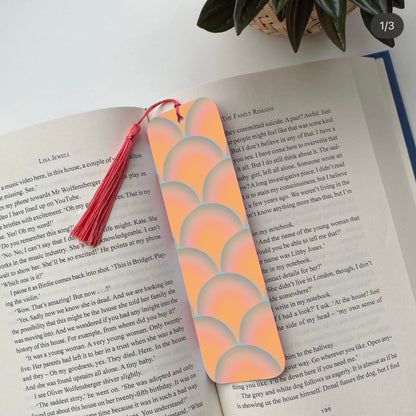 Geometric Pattern Blue Orange Bookmark