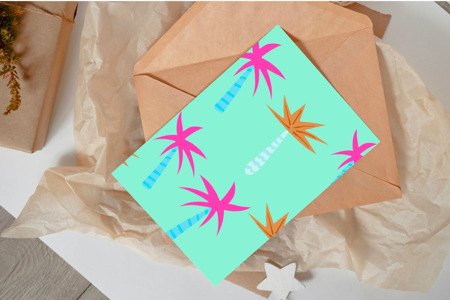 Palm Tree Blue Card