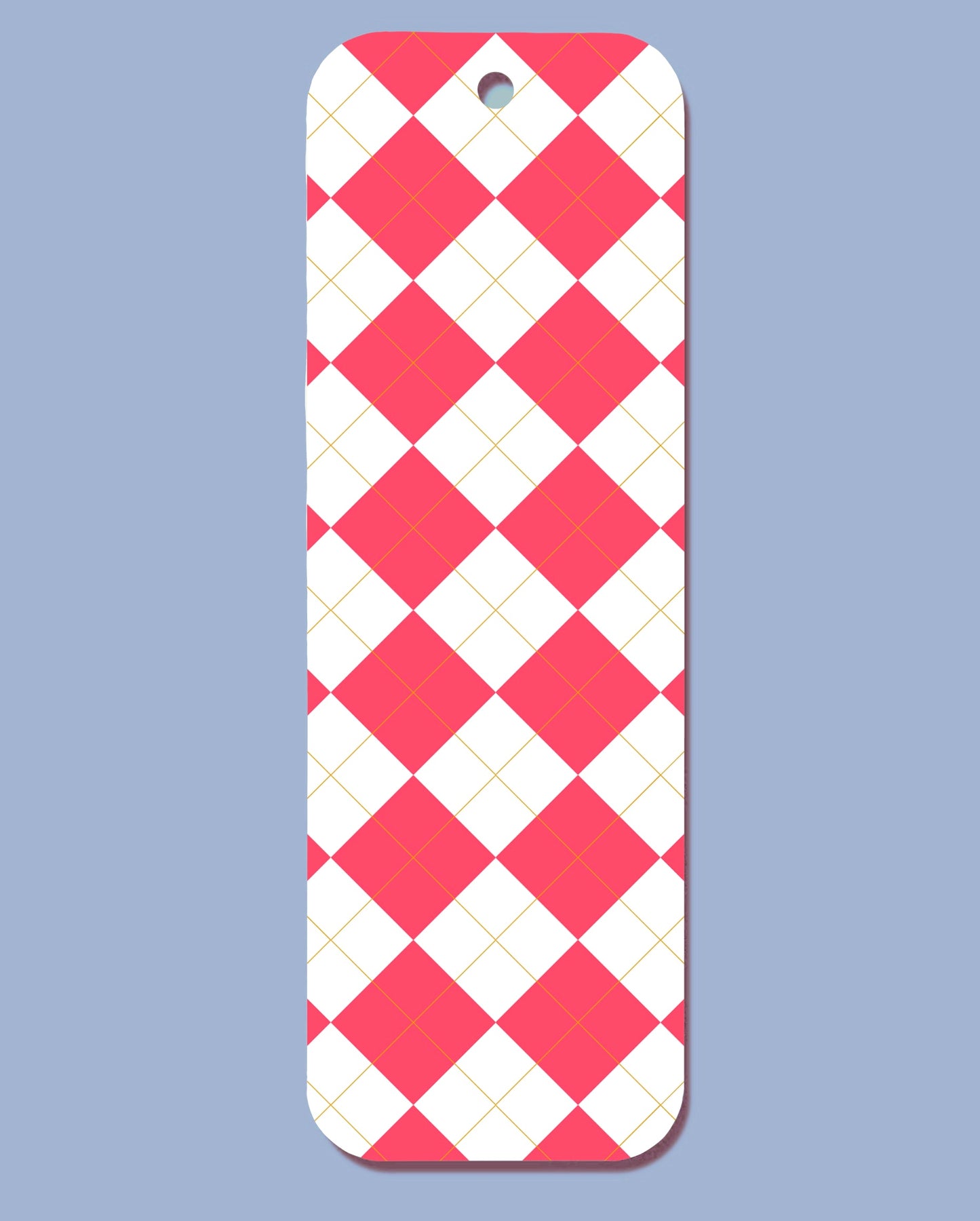 Geometric Pattern Red White Bookmark