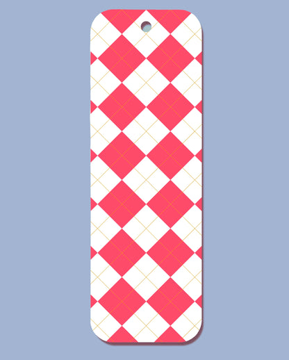 Geometric Pattern Red White Bookmark