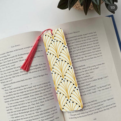 Geometric Yellow Black Bookmark