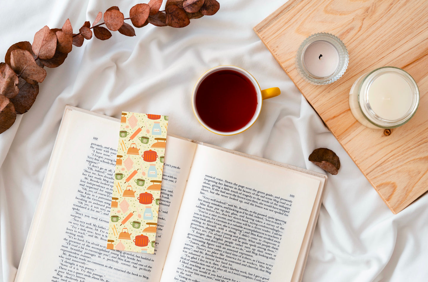 Kitchen Utensils Pattern Bookmark