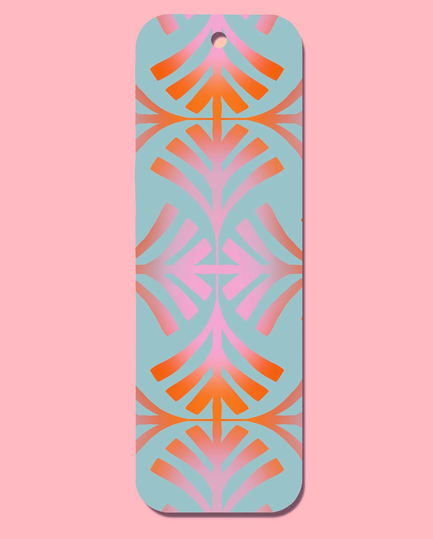 Geometric Pattern Pink Orange Bookmark