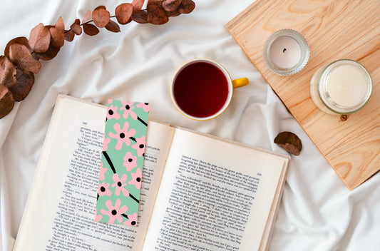 Pink Flower Pattern Bookmark